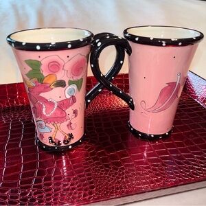 BLUE SKY HEATHER MINC Pink Flamingo Ceramic Mug Set